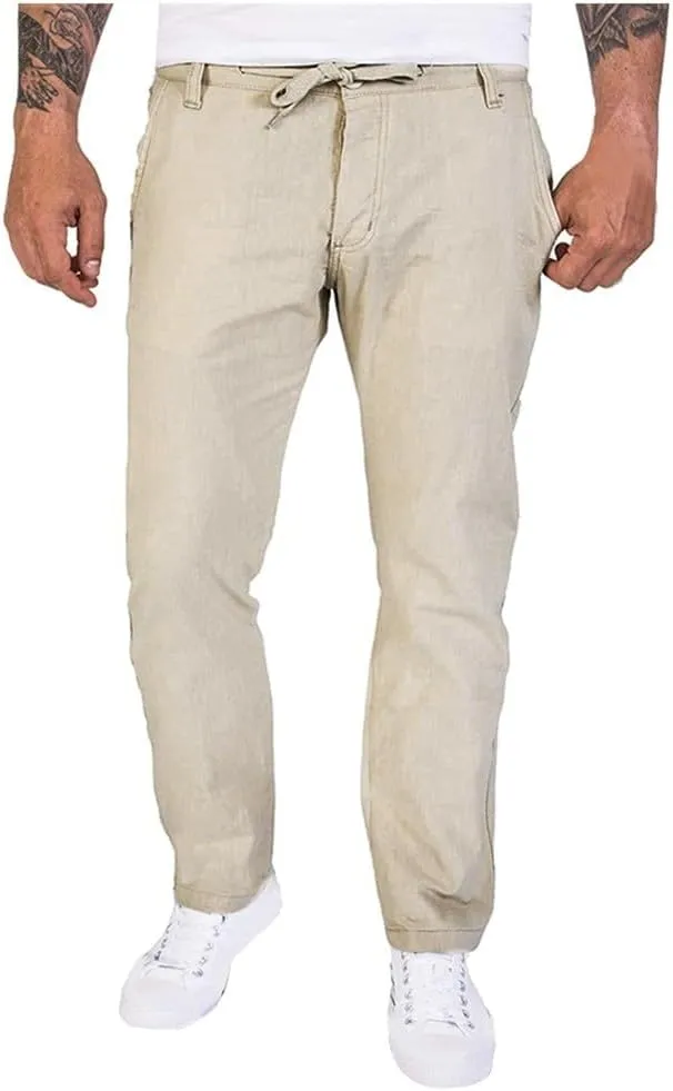 Sweatpants for Men Tapered Classic Slacks Athletic Elasticated Waist Solid Color Split Elasticated Comfort Cargo Dark