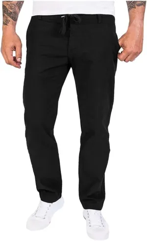 Sweatpants for Men Tapered Classic Slacks Athletic Elasticated Waist Solid Color Split Elasticated Comfort Cargo Dark