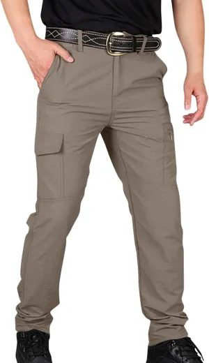 Tactic Pants for Men Hiking Water Resistant Ripstop Flex Cargo Pants Multi Pockets Outdoor Lightweight Trousers