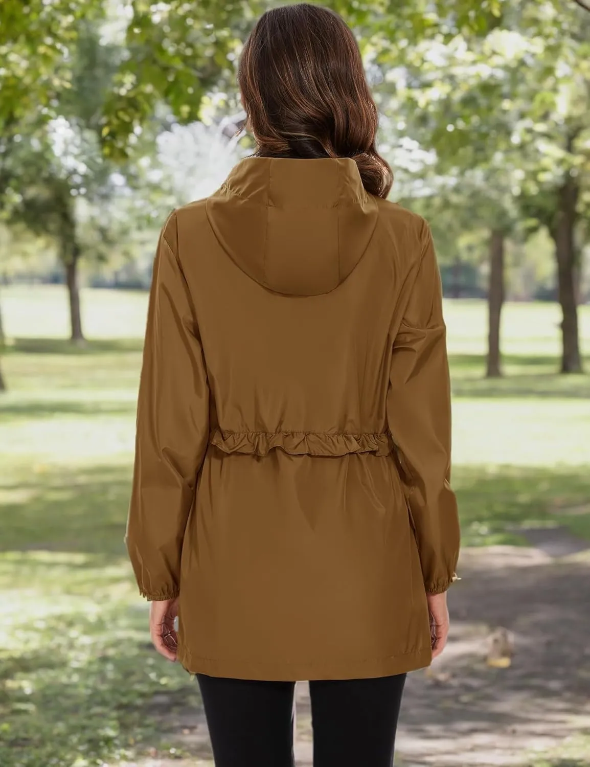 TCOT Rain Jackets for Women Waterproof Packable Hooded Rain Coat Lightweight Windbreaker with Pocket