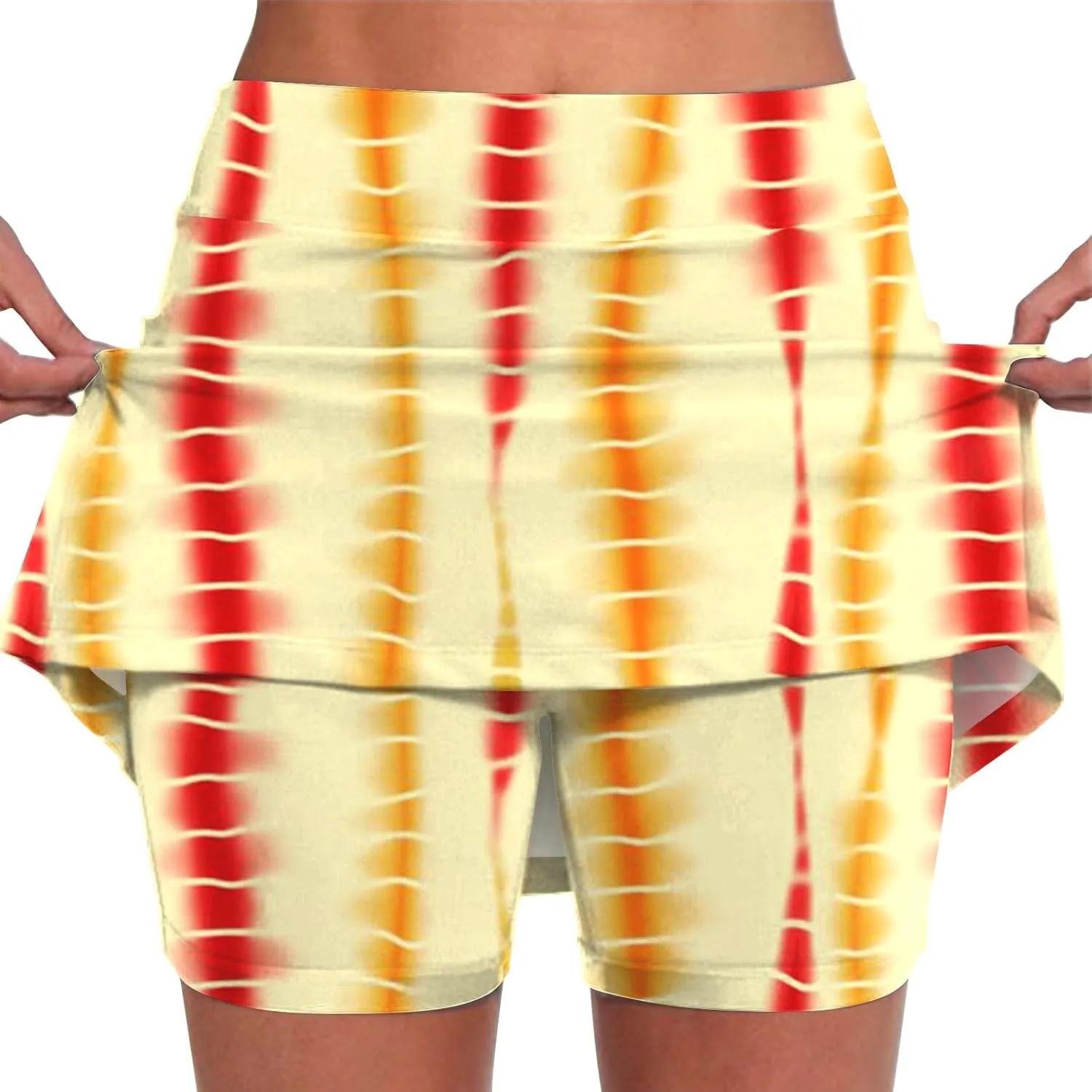 Tennis Skirts for Women Stretch Workout Lightweight Golf Athletic Skort Tie-Dye Pocket 2 in 1 Running Inner Shorts Underneath