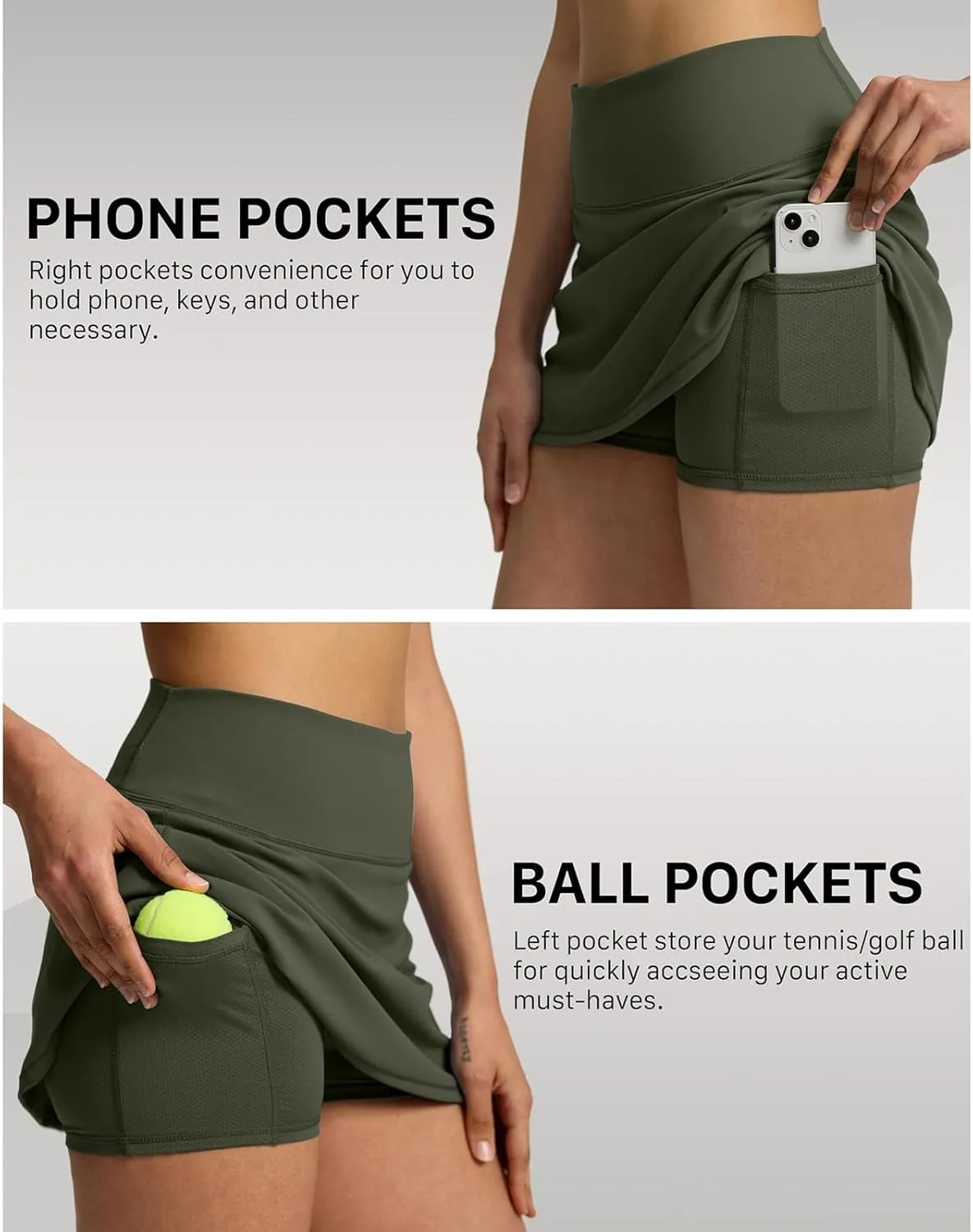Tennis Skirts for Women with Shorts High Waisted Athletic Golf Skorts with Pockets Summer Flowy Lightweight Outfits