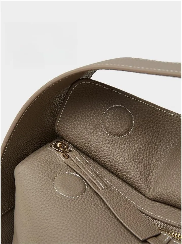 Top-layer Leather Crossbody Shoulder Bag Women Hobo Handbag Large Capacity Elegant Totes Versatile Eaves Wrapping Ear Bag