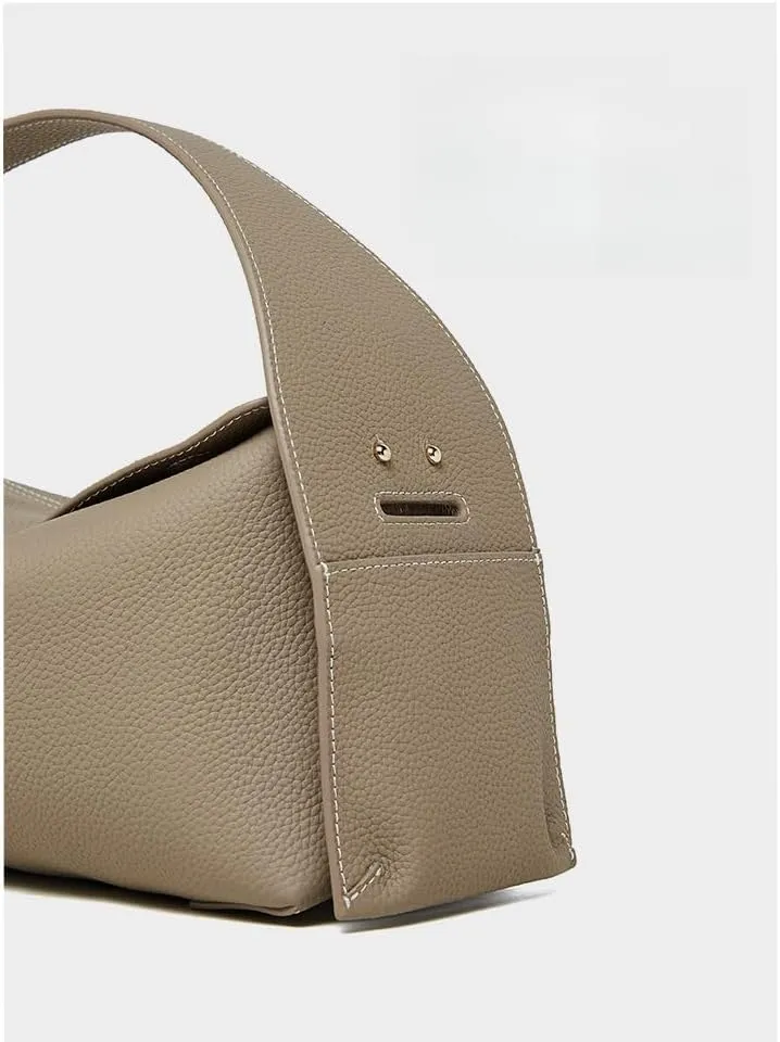 Top-layer Leather Crossbody Shoulder Bag Women Hobo Handbag Large Capacity Elegant Totes Versatile Eaves Wrapping Ear Bag