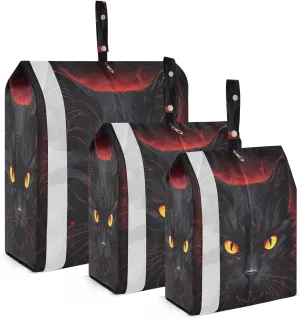Vintage Black Cat Eyes Packing Cubes for Travel 3 Set Compressible Packing Cubes Luggage Cubes for Carry On Suitcases