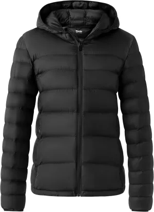 wantdo Women's Waterproof Winter Jacket Lightweight Hooded Down Jackets Packable Quilted Warm Winter Coat