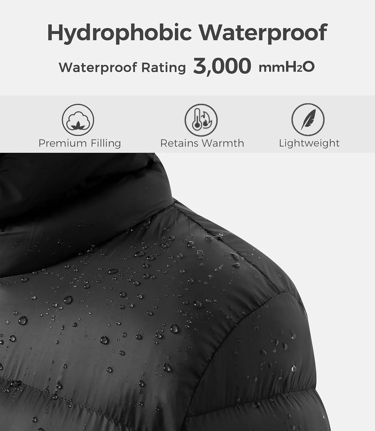 wantdo Women's Waterproof Winter Jacket Lightweight Hooded Down Jackets Packable Quilted Warm Winter Coat