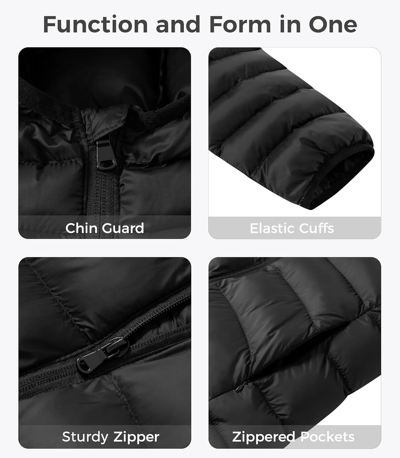 wantdo Women's Waterproof Winter Jacket Lightweight Hooded Down Jackets Packable Quilted Warm Winter Coat