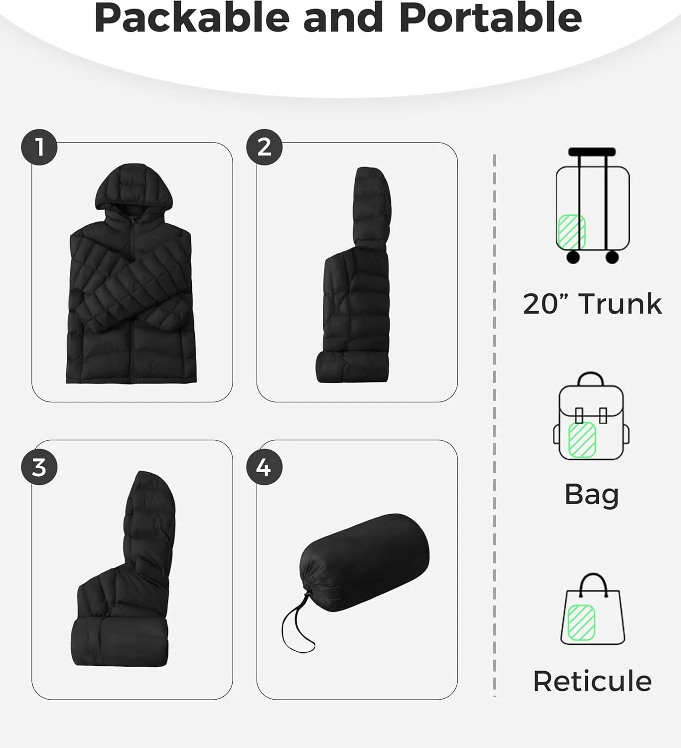 wantdo Women's Waterproof Winter Jacket Lightweight Hooded Down Jackets Packable Quilted Warm Winter Coat