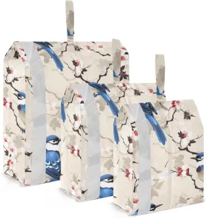Watercolor Birds Flowers Branches Packing Cubes for Travel 3 Set Packing Cubes Large Luggage Accessories for Carry On