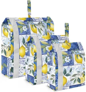 Watercolor Lemons Floral Pattern Packing Cubes for Travel 3 Set Compressible Packing Cubes Suitcase Organizer Bags Set for Travel Compression