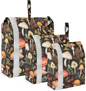 Watercolor Mushrooms Packing Cubes for Travel 3 Set Packing Travel Organizer Cubes Luggage Cubes for Suitcase