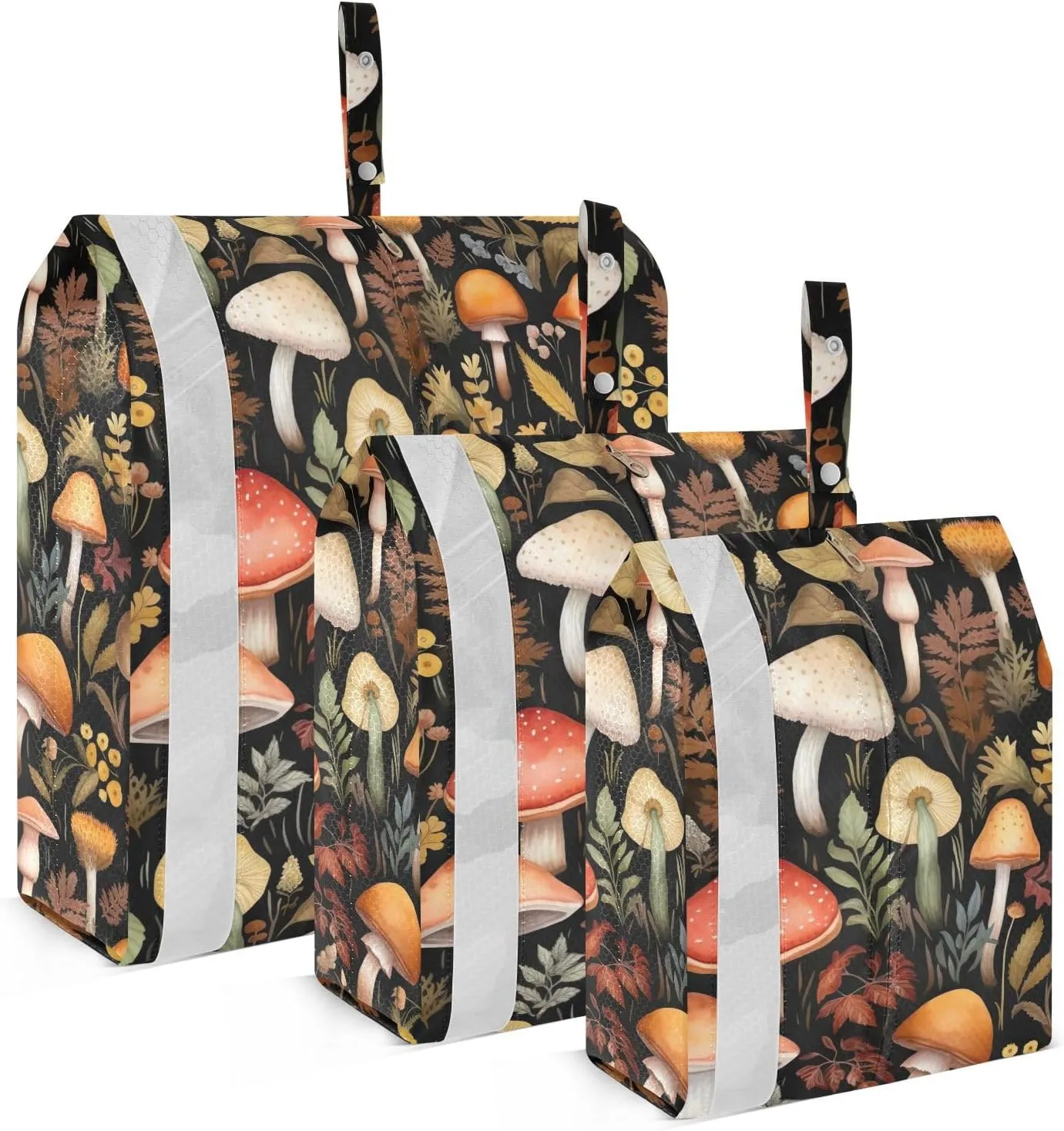 Watercolor Mushrooms Packing Cubes for Travel 3 Set Packing Travel Organizer Cubes Luggage Cubes for Suitcase