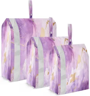 Watercolor Purple Gold Packing Cubes for Travel 3 Set Luggage Packing Cubes Luggage Bags for Packing