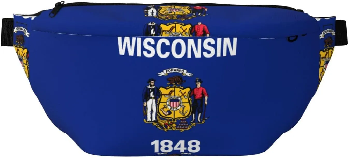 Wisconsin State Flag Stylish Crossbody Waist Pack - Versatile And Compact Travel Pouch For Hands-Free Storage