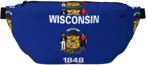 Wisconsin State Flag Stylish Crossbody Waist Pack - Versatile And Compact Travel Pouch For Hands-Free Storage