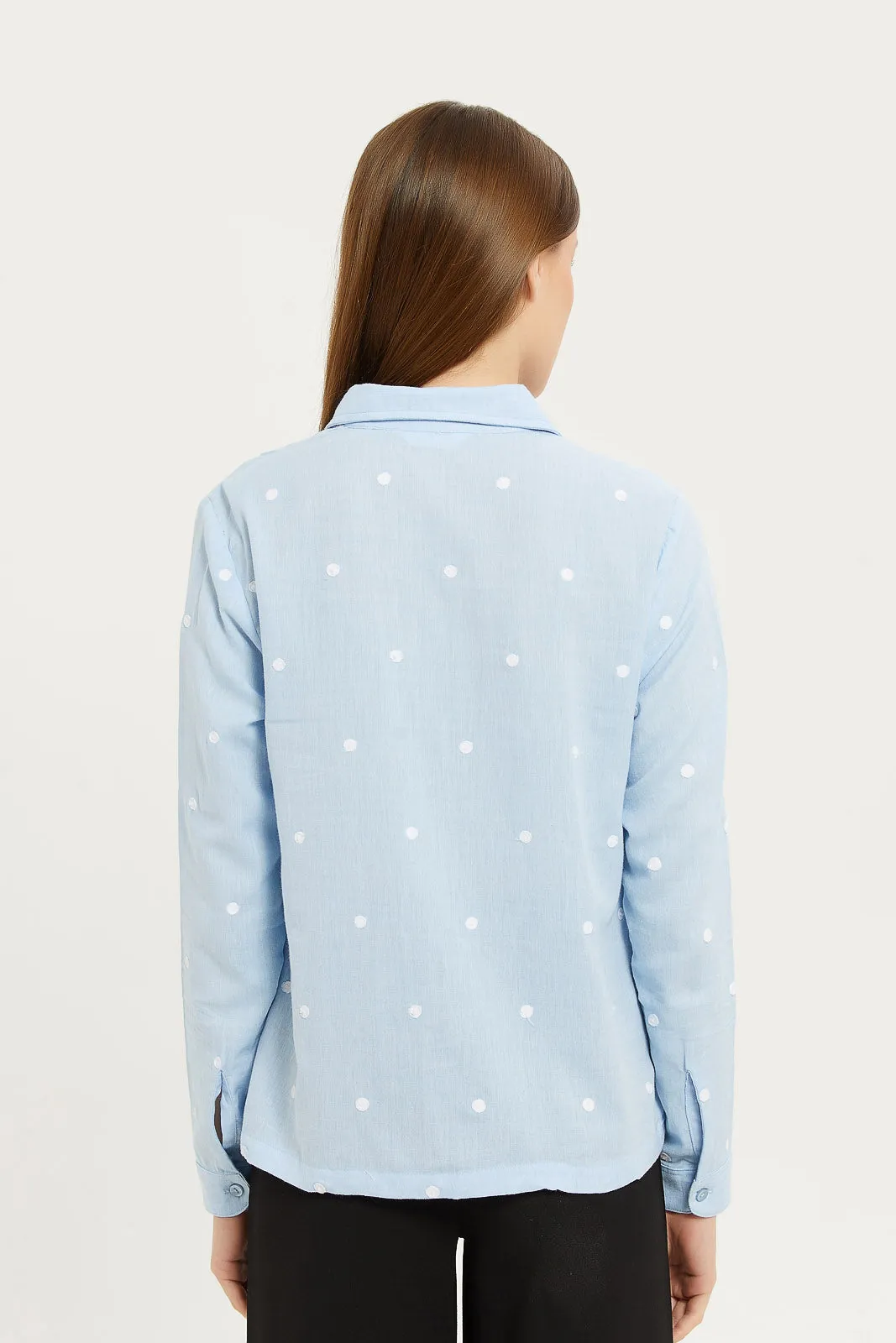 Women Blue Shirt Top