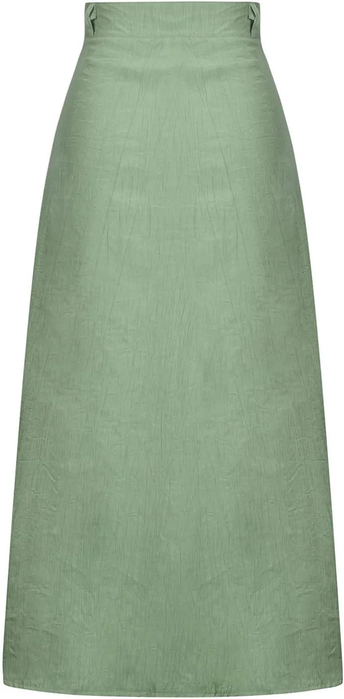 Women Casual Beach Skirts Front Button Flowy Boho Summer Skirt Lightweight High Waist A Line Maxi Skirt Half Dress