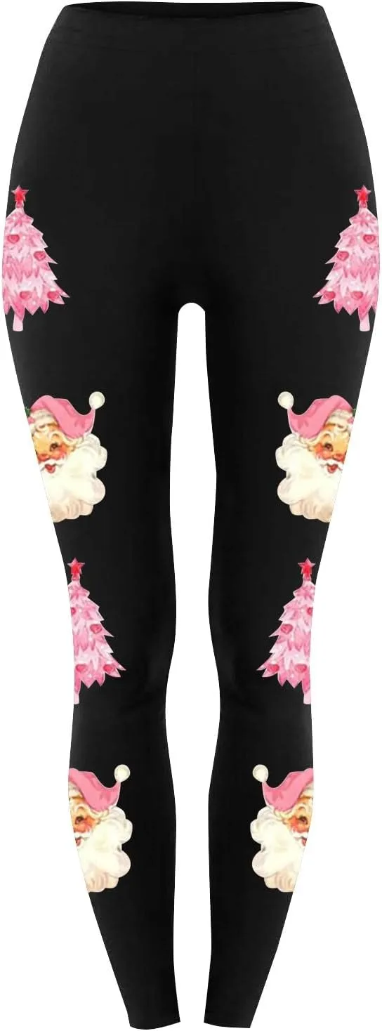 Women Christmas Leggings Funny Xmas Graphic Yoga Sweatpants Winter Warm Tights Tousers High Waist Jogger Lounge Pants