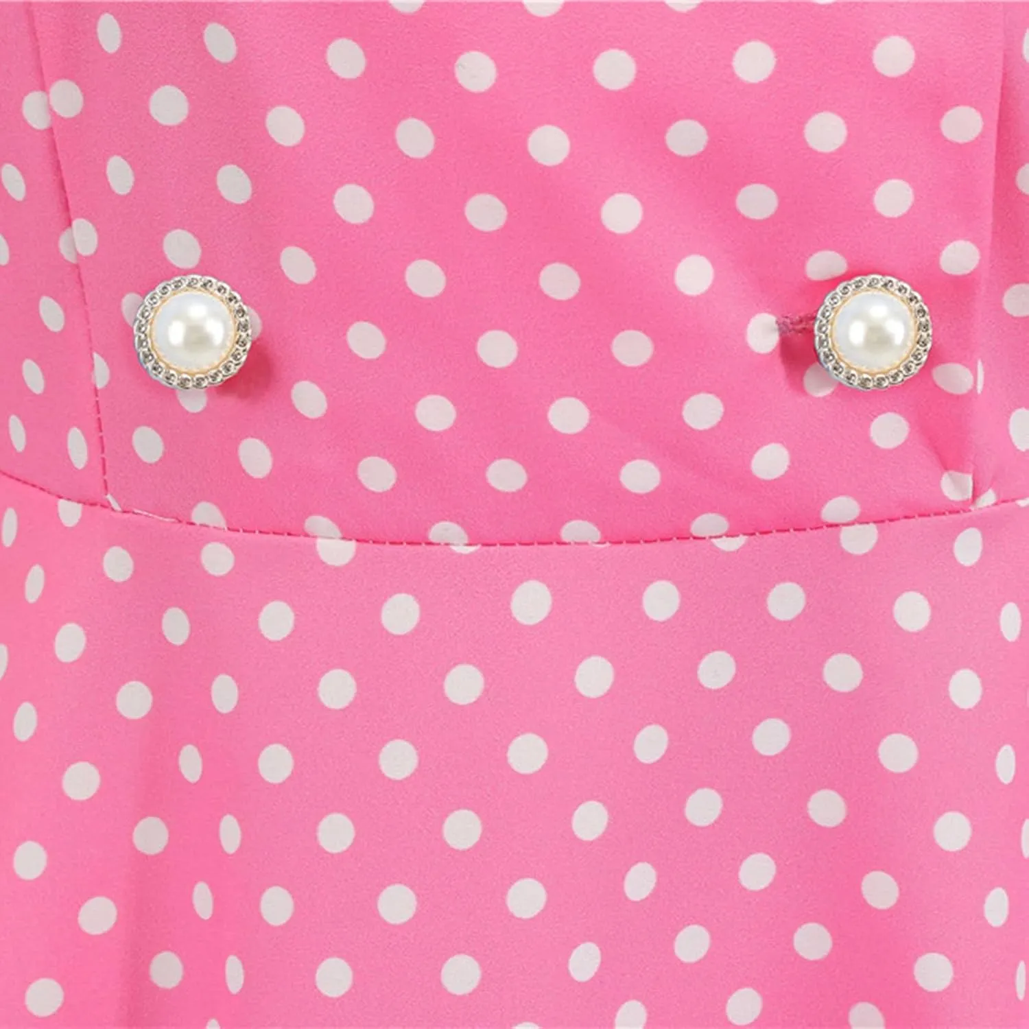 Women Double Breasted Notch Lapel 50s Vintage Short Sleeve Cocktail Swing Dress Polka Dot 1950s Prom Midi Dress