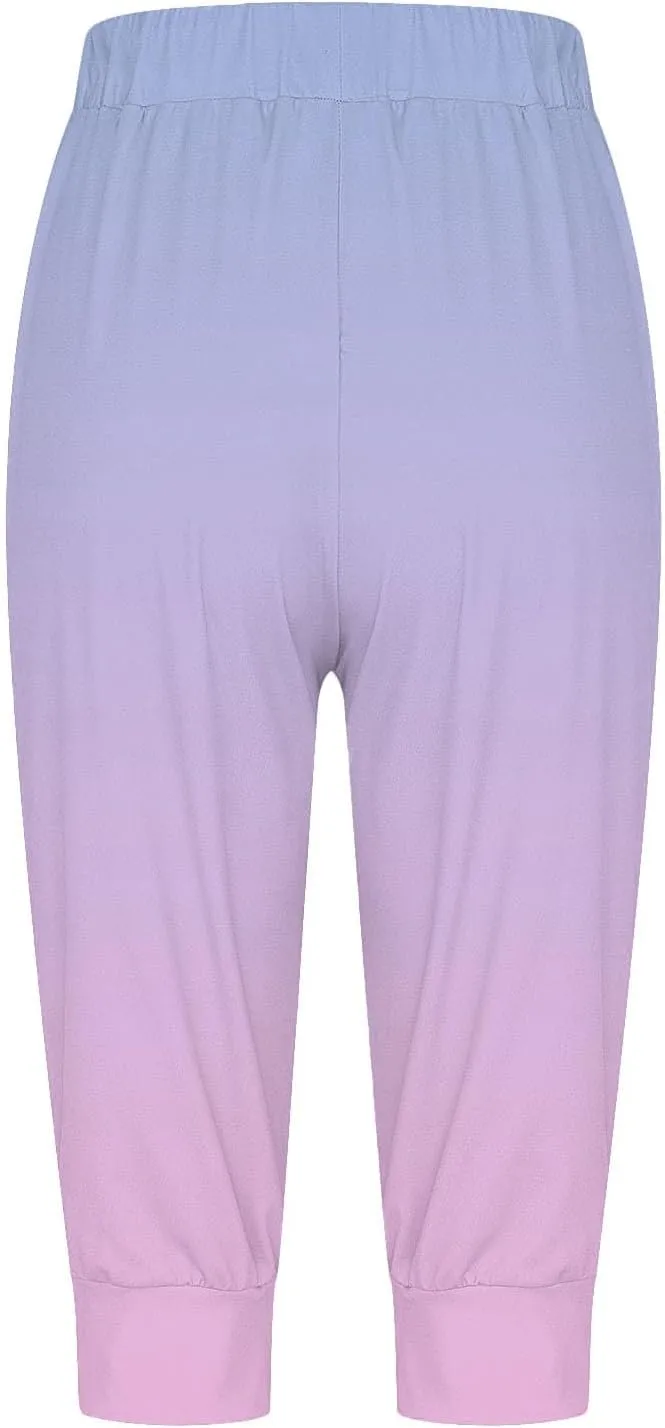Women Linen Summer Baggy Palazzo Pants Elastic Waist Baggy Stretchy Slim-Fit Pant Trousers Work Business