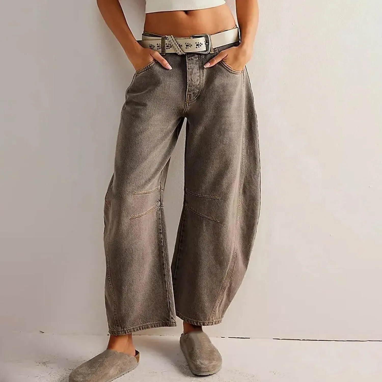 Women Linen Summer Letter Patched Palazzo Lounge Pants High Waist Stretchy Slim Fit Trousers Beach