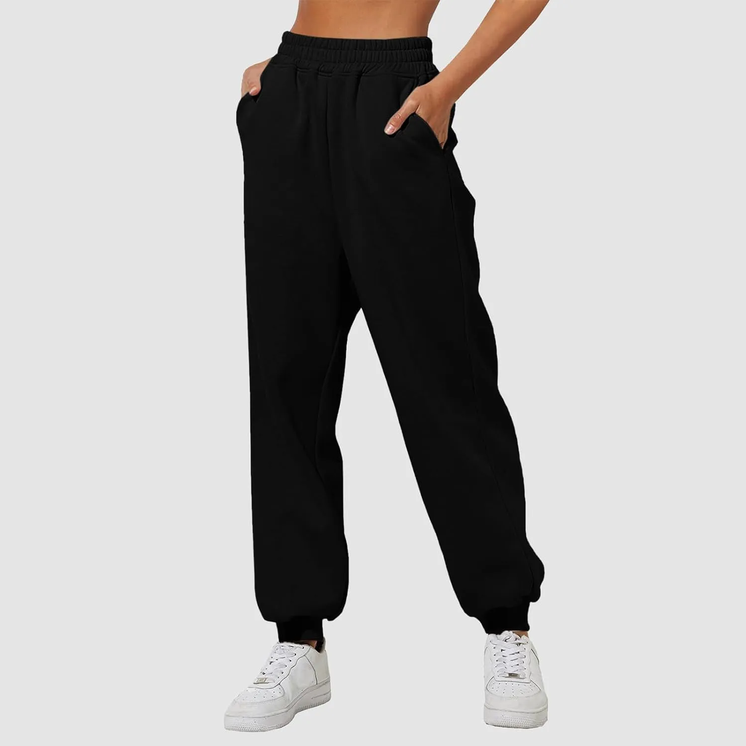 Women Linen Summer Loose Flowy Pant Trousers Low Waist Stretchy Straight Slim-Fit Pants Trendy