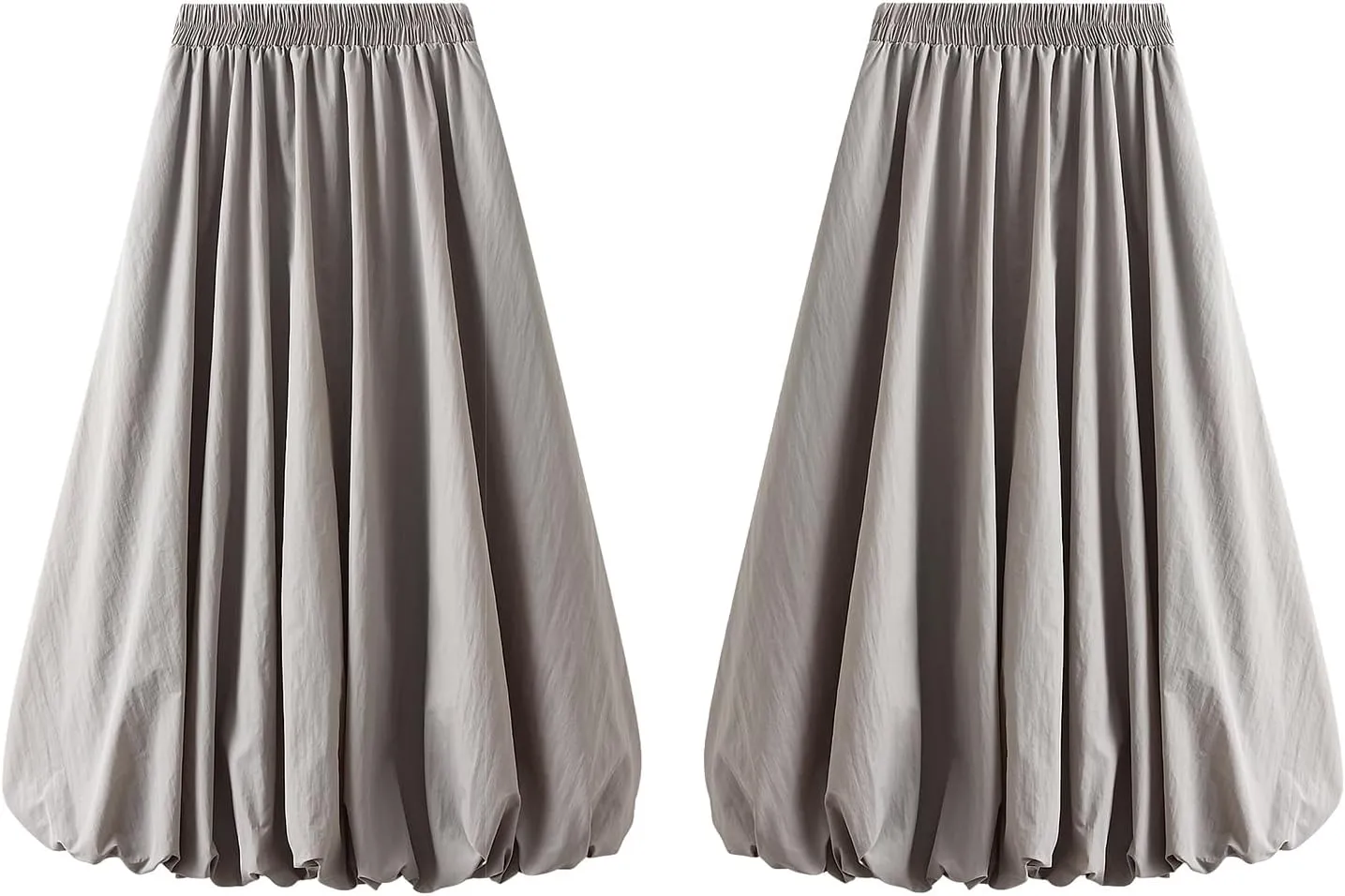 Women Y2K Bubble Maxi Skirt Elastic High Waist Pleated Flowy A Line Long Puff Skirts Ruffle Hem Balloon Skirts
