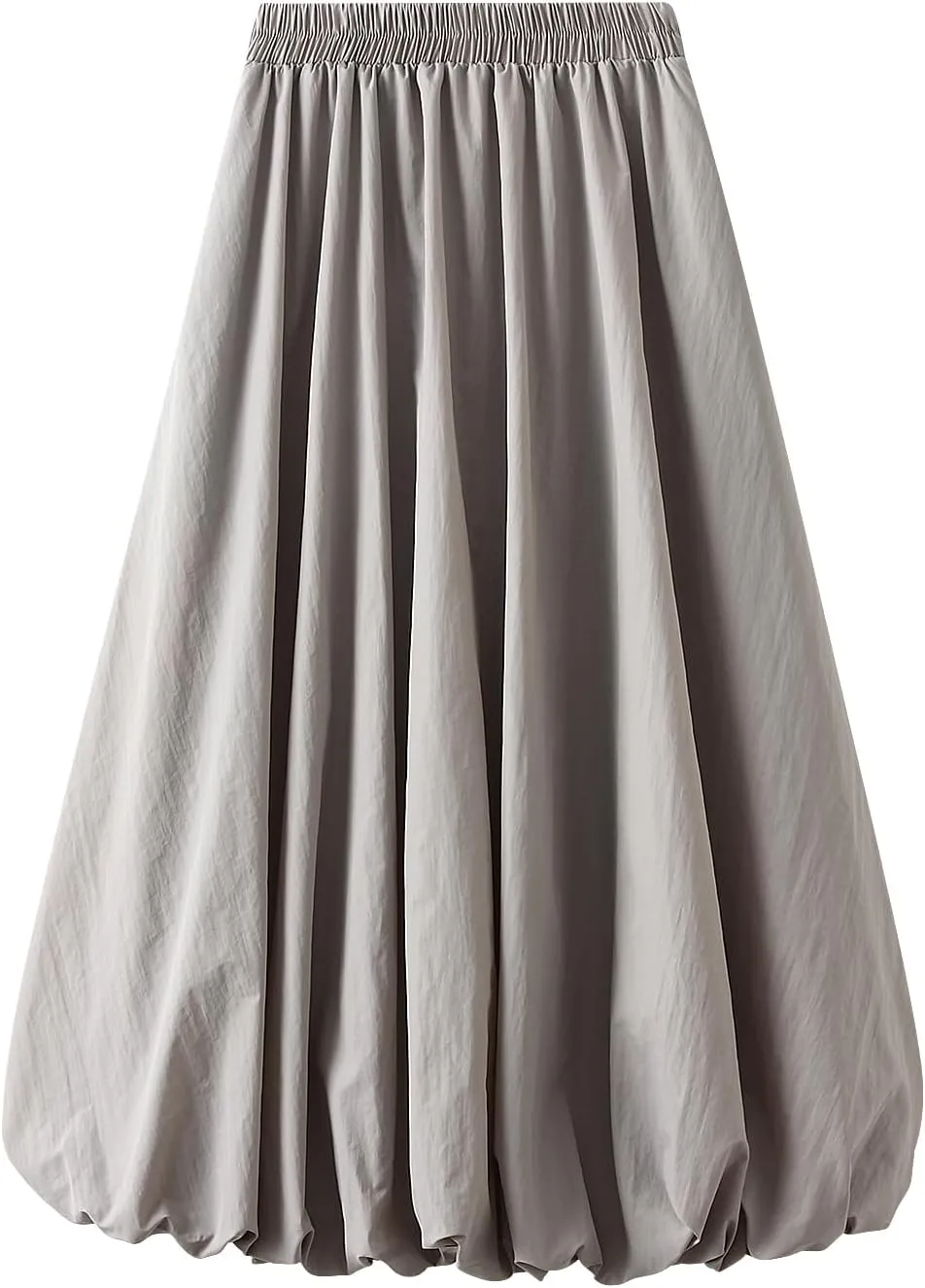 Women Y2K Bubble Maxi Skirt Elastic High Waist Pleated Flowy A Line Long Puff Skirts Ruffle Hem Balloon Skirts