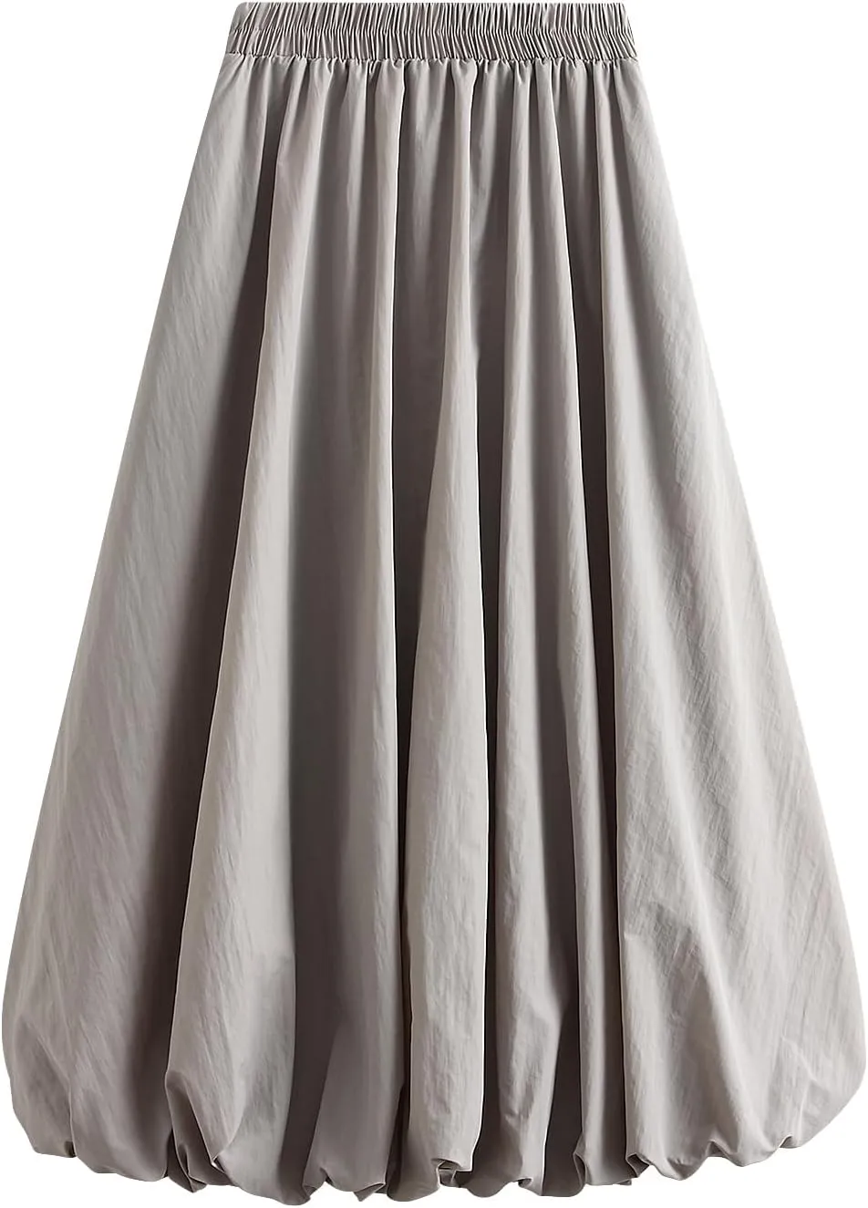 Women Y2K Bubble Maxi Skirt Elastic High Waist Pleated Flowy A Line Long Puff Skirts Ruffle Hem Balloon Skirts