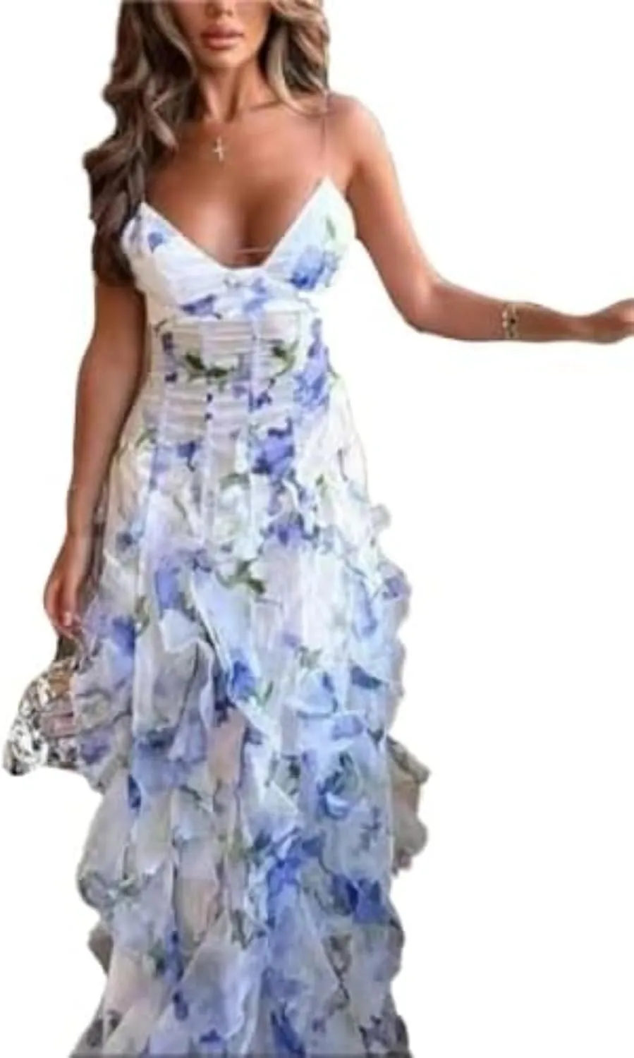 Women's Bohemian Holiday Style Strappy Dress Slim Vintage Valentine's Day Evening Gowns Prom