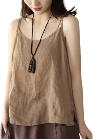 Womens Camisole Tank Tops Causal V-Neck Sleeveless Tops Summer Loose Fit Spaghetti Strap Cami Shirts