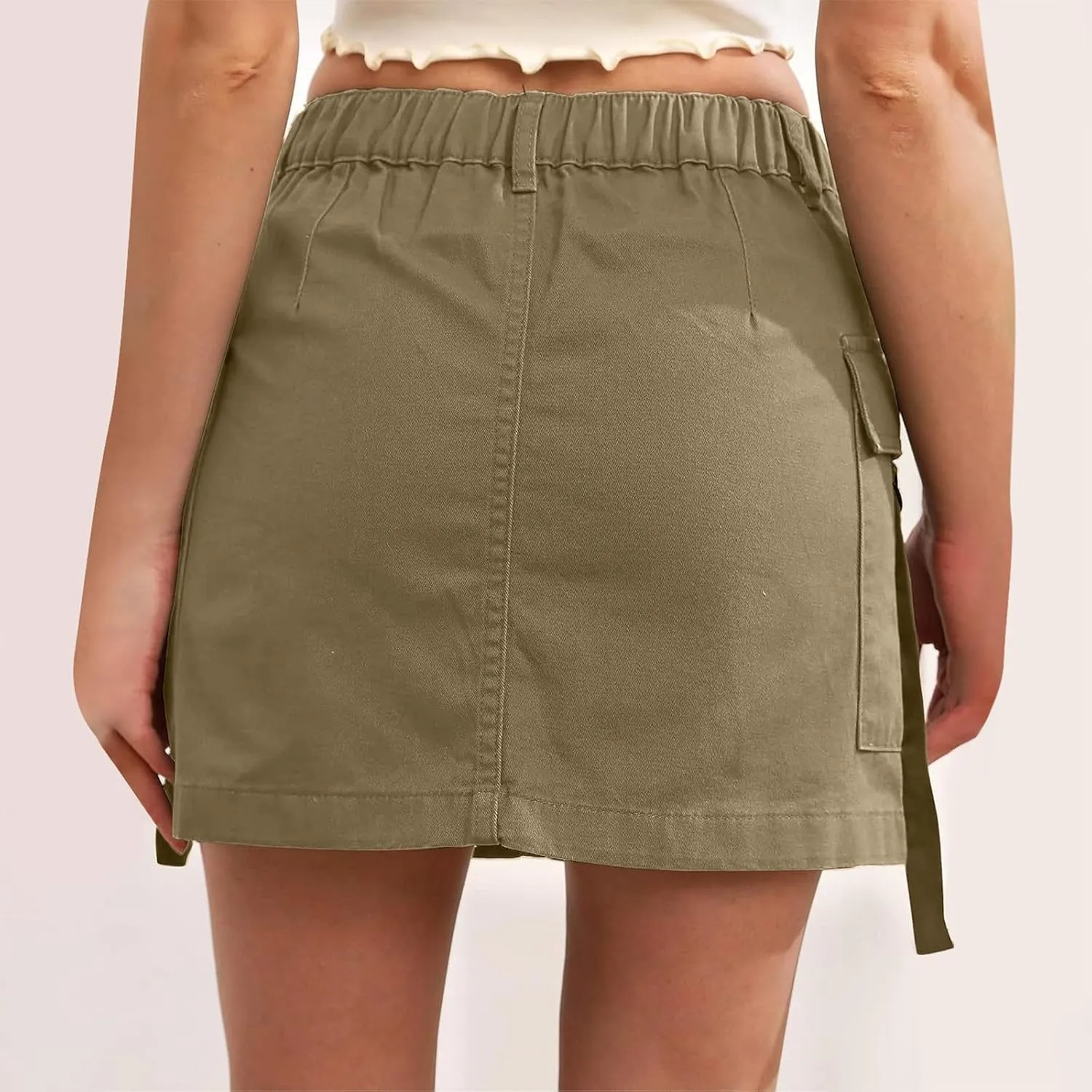 Women's Cargo Skirt Casual Wrap Bodycon Pockets Skirts Solid Color Low Waisted Pure Comfort Skirt 2025 Outfits