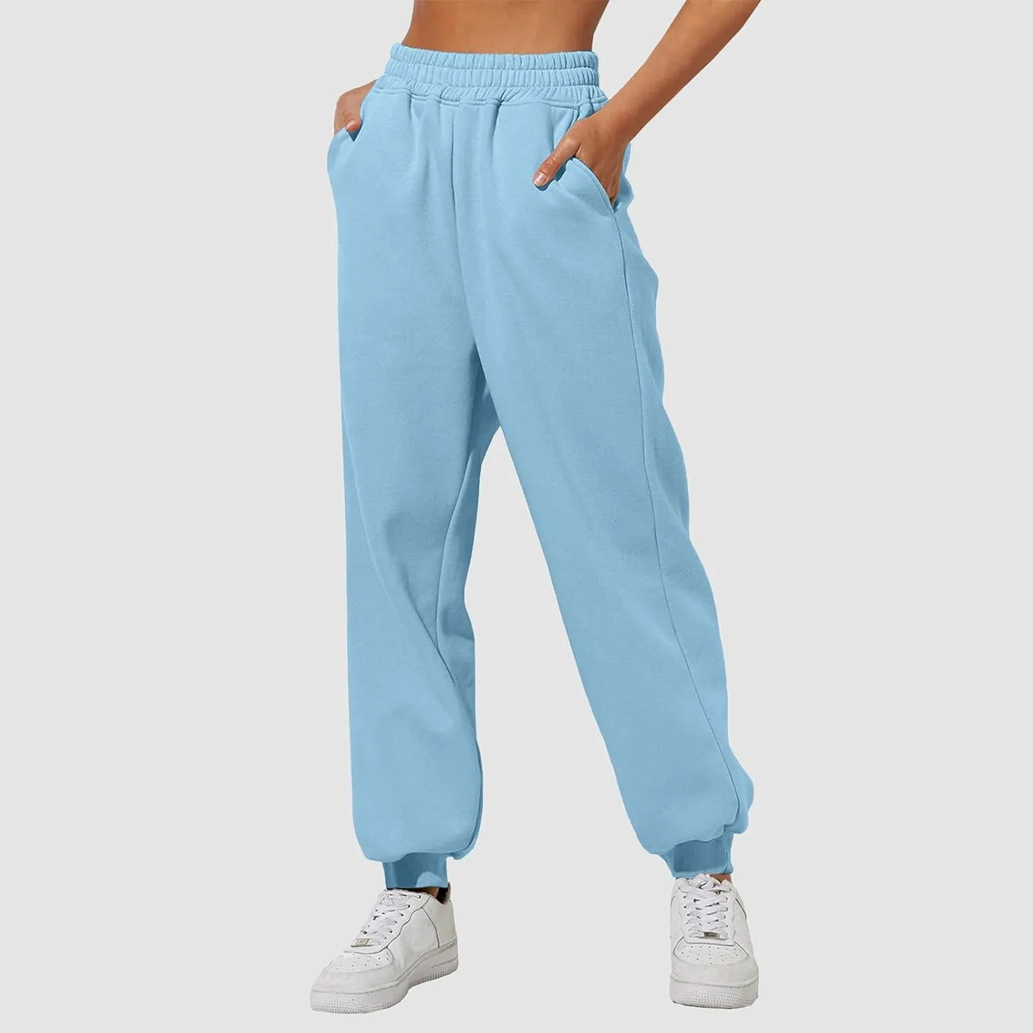 Women's Cotton Linen Summer Fashion Pant Trousers Elastic Waist Lounge Pants Slim Fit Trousers Business Work