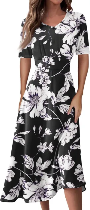 Womens Dresses Cotton Flowy Dresses for Women 2025 Casual Plus Size Floral Print Maxi Dresses