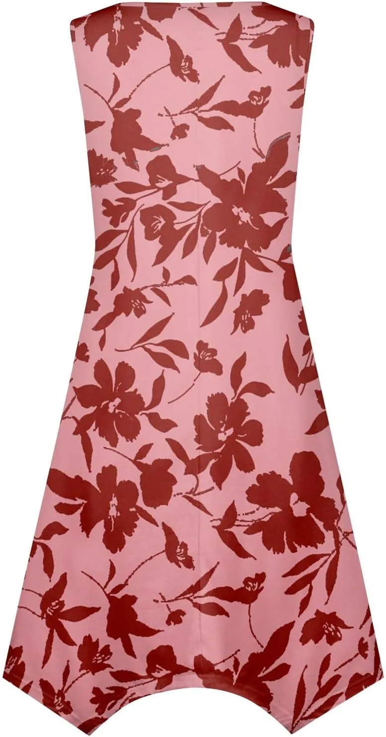 Womens Dresses Dresses for Women 2025 Elegant Swing Floral Print Cotton Spring Summer Sundress Maxi