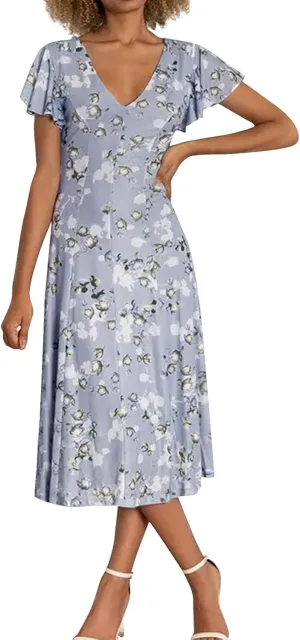 Womens Dresses Maxi Dresses for Women Summer Dresses for Women 2025 Ruffle Short Sleeve Floral