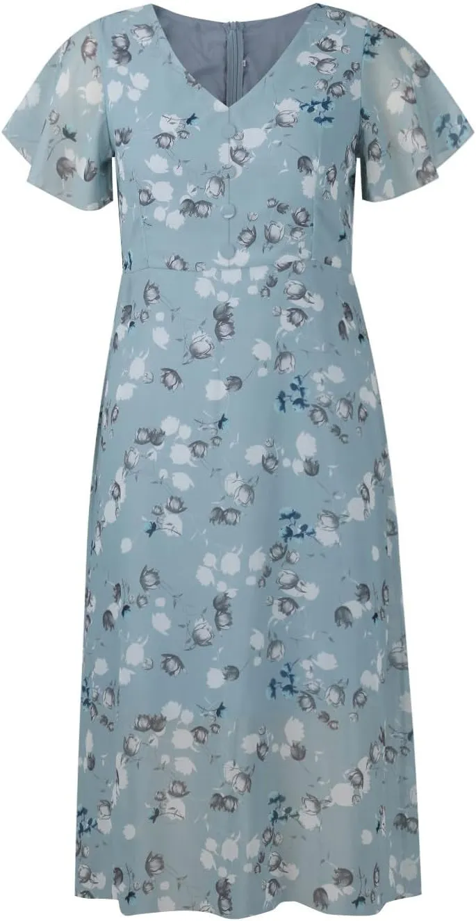 Womens Dresses Maxi Dresses for Women Summer Dresses for Women 2025 Ruffle Short Sleeve Floral
