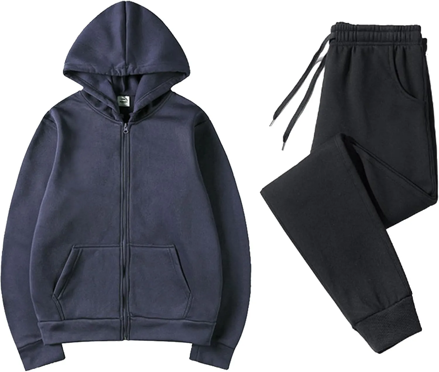 Women's Fashion Outfits Long Sleeve Crewneck Color Block Outfit Sweatshirt and Wide Leg Sweatpant Sweatsuits