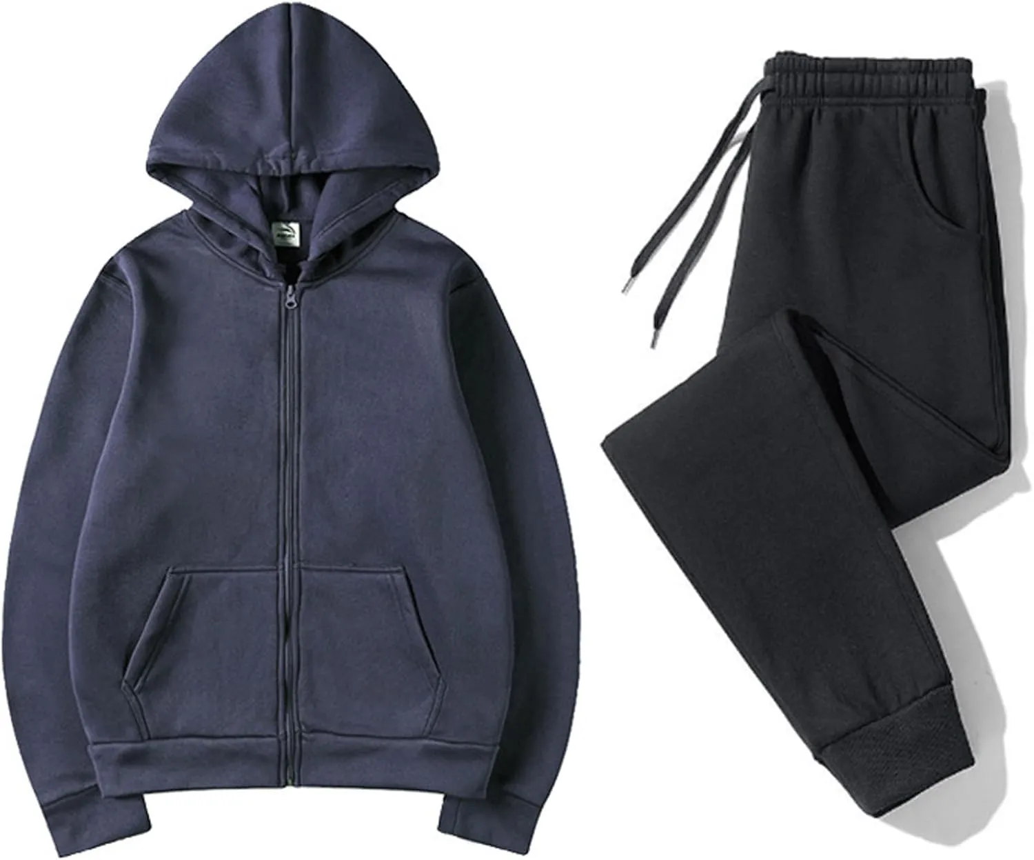 Women's Fashion Outfits Long Sleeve Crewneck Color Block Outfit Sweatshirt and Wide Leg Sweatpant Sweatsuits