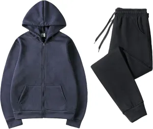 Women's Fashion Outfits Long Sleeve Crewneck Color Block Outfit Sweatshirt and Wide Leg Sweatpant Sweatsuits