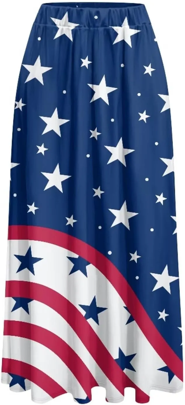 Women's Flowy Maxi Skirt High Waist Leopard Skirts with Pockets Elegant Going Out Work Party A-Line Skirt Summer