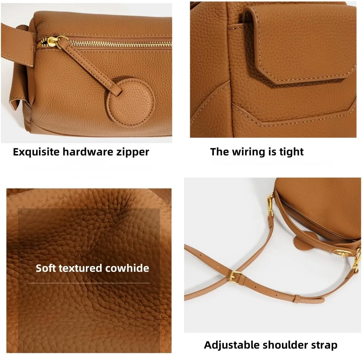 Women's Genuine Leather Handbag Stylish Shoulder Crossbody Armpit Bag Pillow Bag Versatile Hand Carry Hobo Togo Stylish