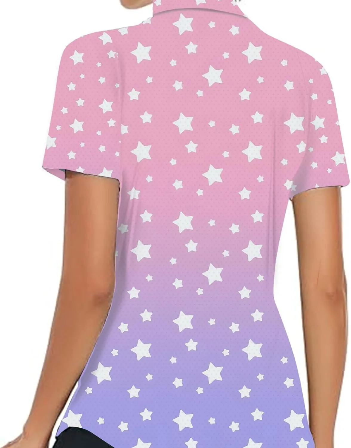 Women's Golf Shirt Short Sleeve Polo Shirts Quick Dry Tennis Tops V-Neck with Collar Shirts Golf Outfits for Women