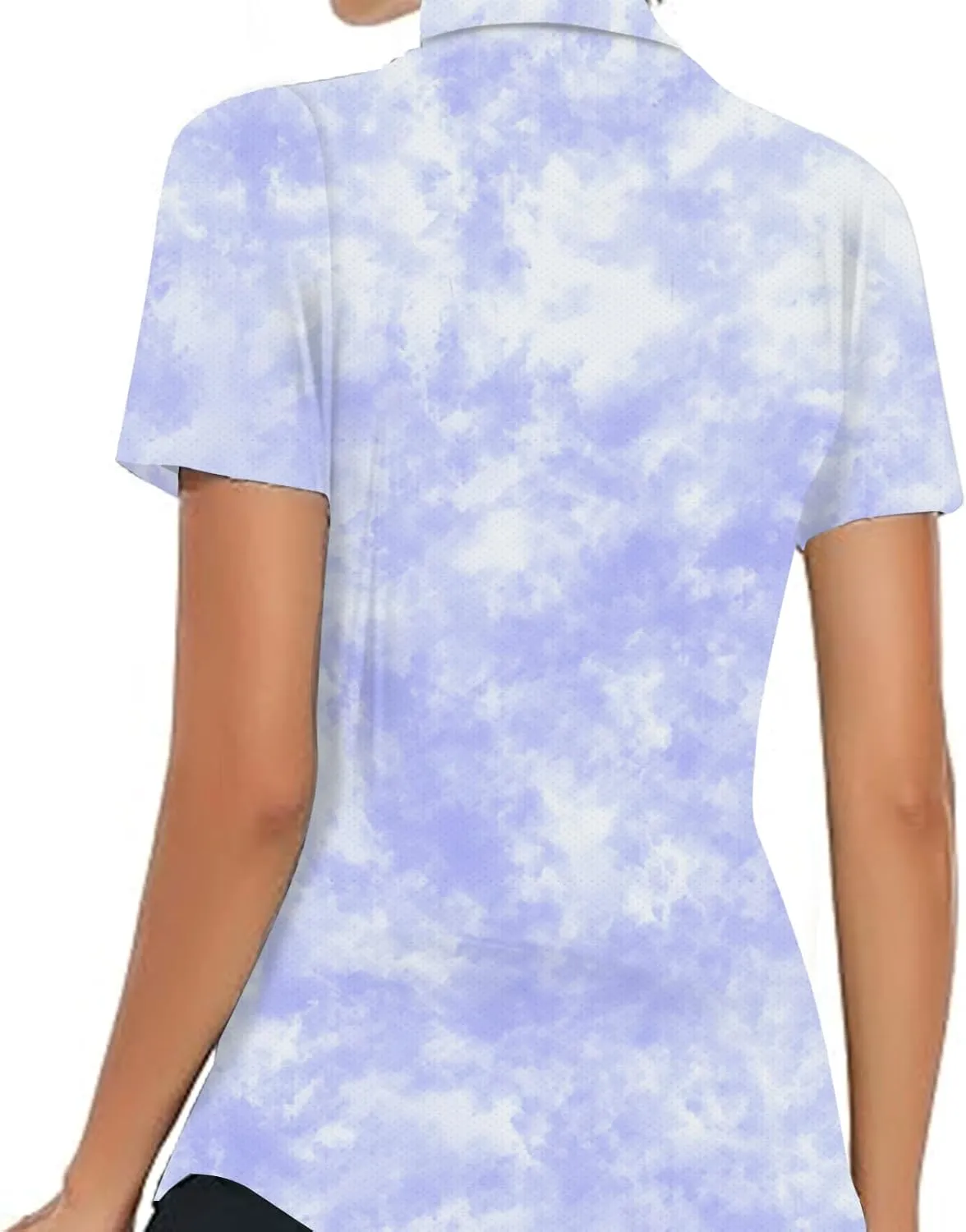 Women's Golf Shirt Short Sleeve Polo Shirts Quick Dry Tennis Tops V-Neck with Collar Shirts Golf Outfits for Women