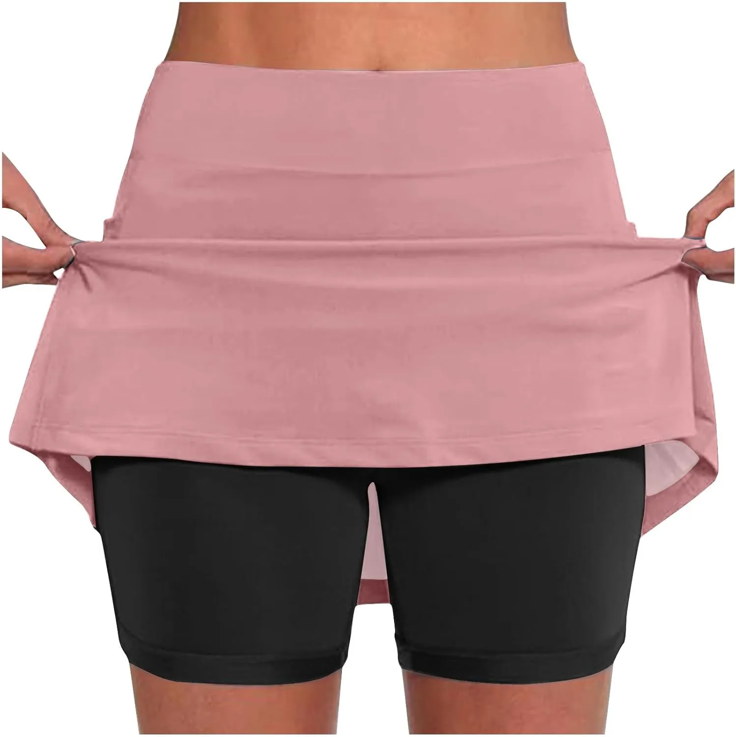 Women's Golf Skorts Color Block Skirt with Built-in Shorts Summer Tennis Athletic Skort Vacation Running Clothes 2025