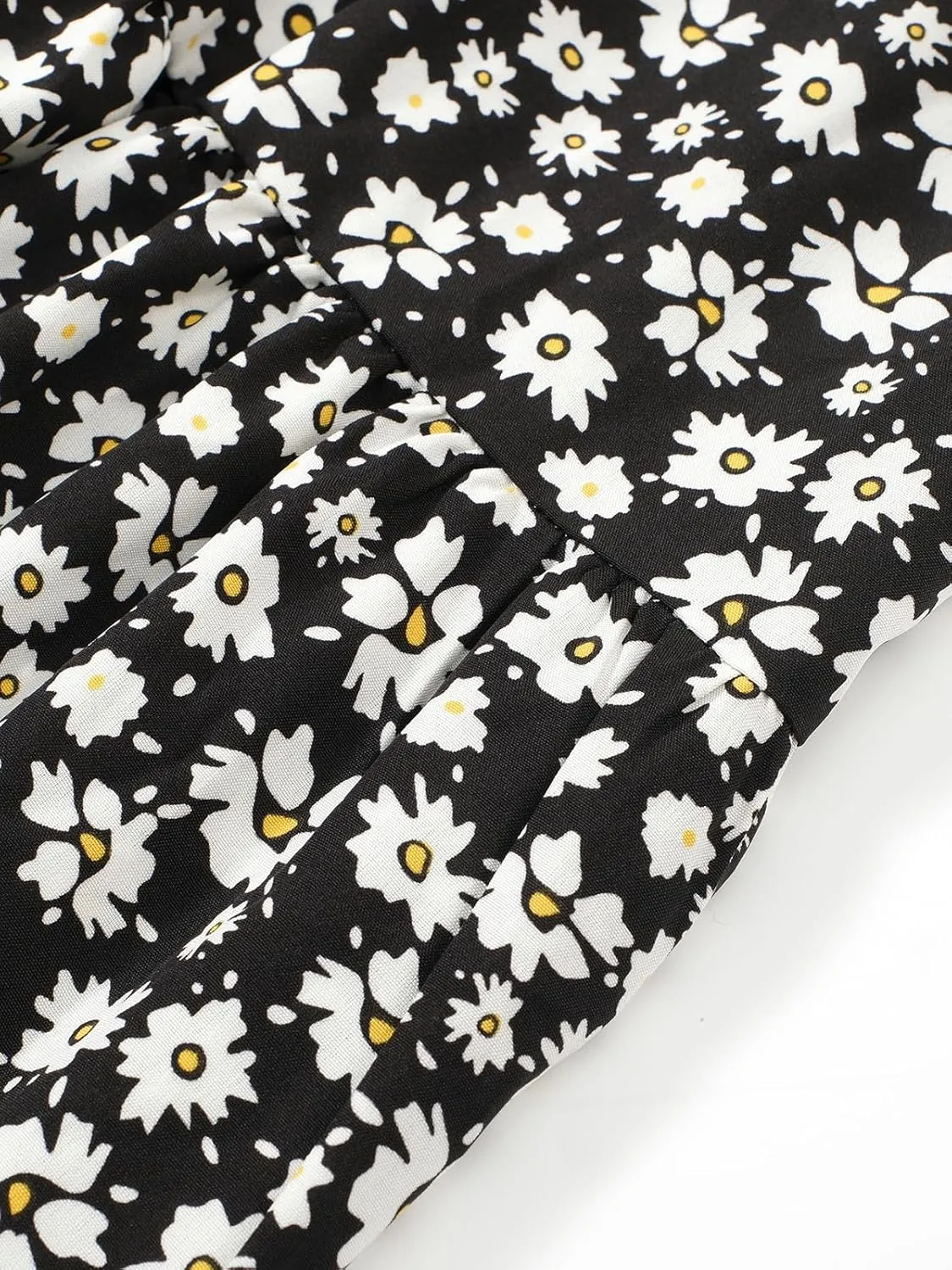 Women's High Elastic Waist Midi Skirt Casual Summer Trendy Tie Front Flowy Ruffle Floral Print A line Skirts 626