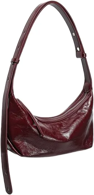 Women's Leather Handbag Shoulder Crossbody Armpit Bag Dumpling Pillow Bag Clutch Purse Hobo Versatile Stylish Chic