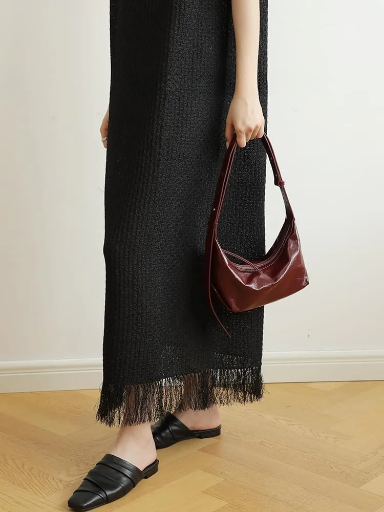 Women's Leather Handbag Shoulder Crossbody Armpit Bag Dumpling Pillow Bag Clutch Purse Hobo Versatile Stylish Chic