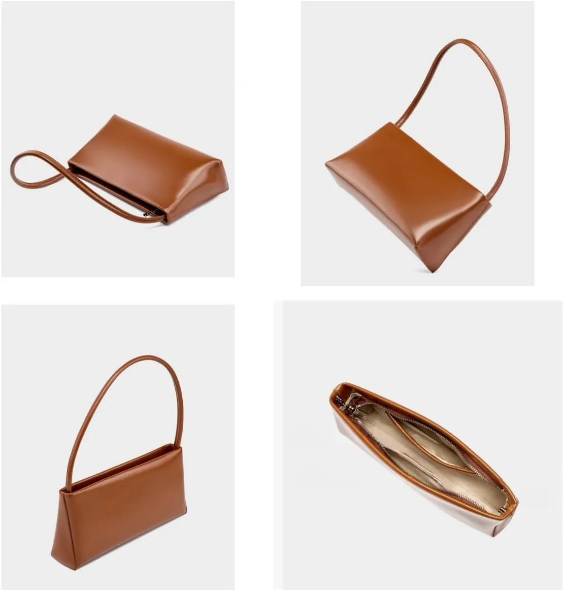 Women's Leather Small Retro Shoulder Crossbody Armpit Bag Handbag Clutch Hobo Pillow Bag Versatile Chic Stylish Casual